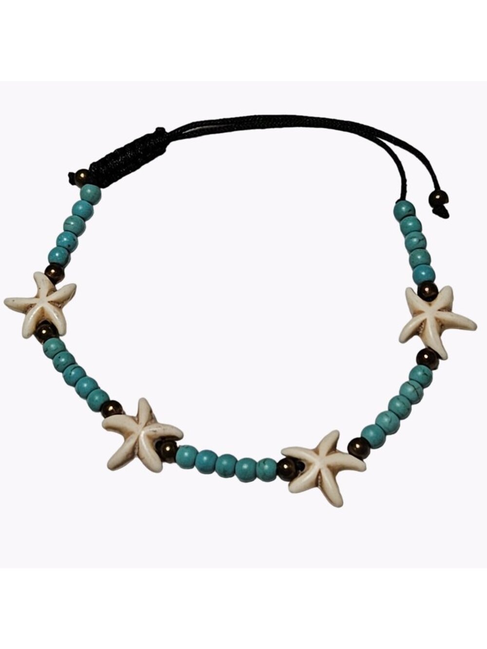 Starfish Beaded Rope Bracelet Beach Core Ocean Vacation Fashion Jewelry Women